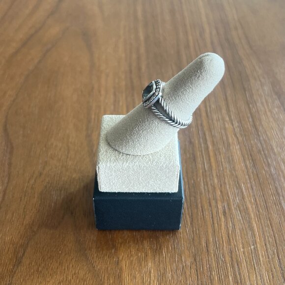 David Yurman Prasiolite Diamond and 925 Sterling Silver Ring - Picture 8 of 13